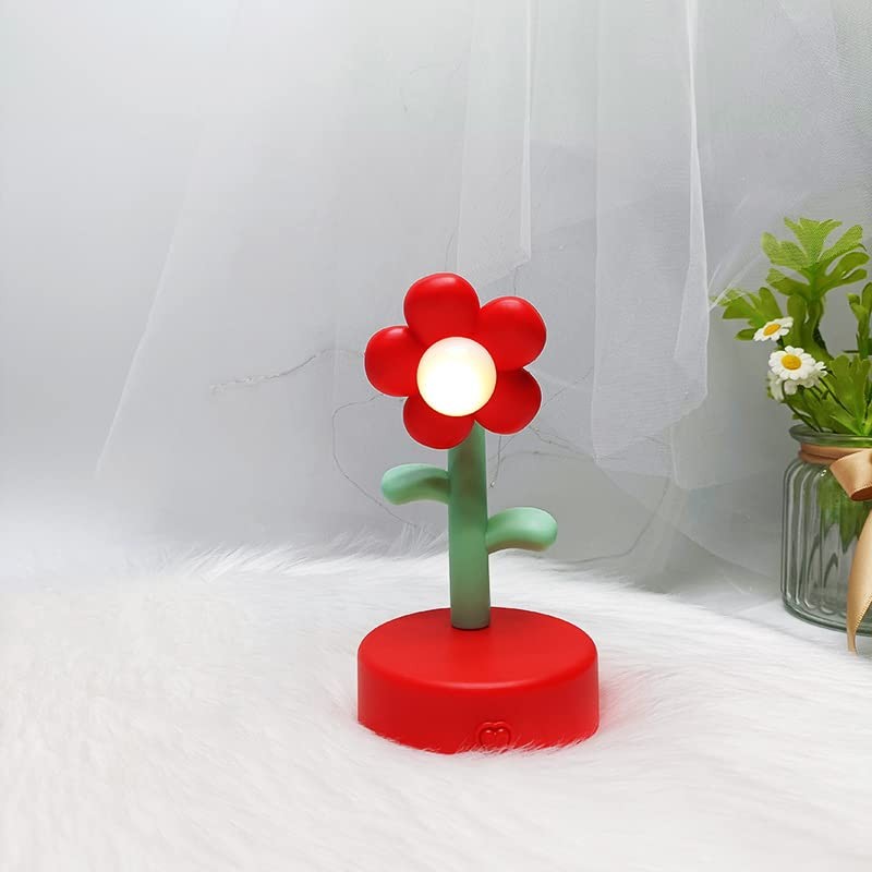 Mini LED Desk Lamp, Cute Flower Table Lamp, LED Night