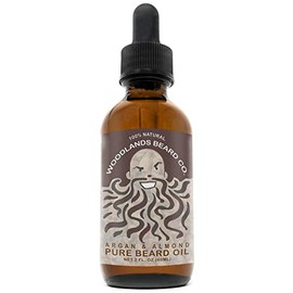 Woodlands Beard Co. Argan & Almond Pure Beard Oil - Unscented, Natural and Organic from (2oz)