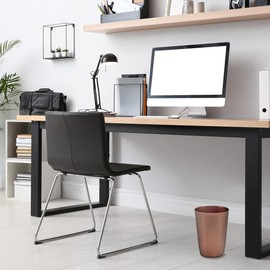 HOLD N’ STORAGE Small Trash Can – Open Top Garbage Cans for Kitchen, Office, Dorm, Bathroom, etc. –Waste Can for Compact/Tight Spaces – The Perfect Bathroom Trash Can – 10.5” x 7.5” Trash Bin – Copper