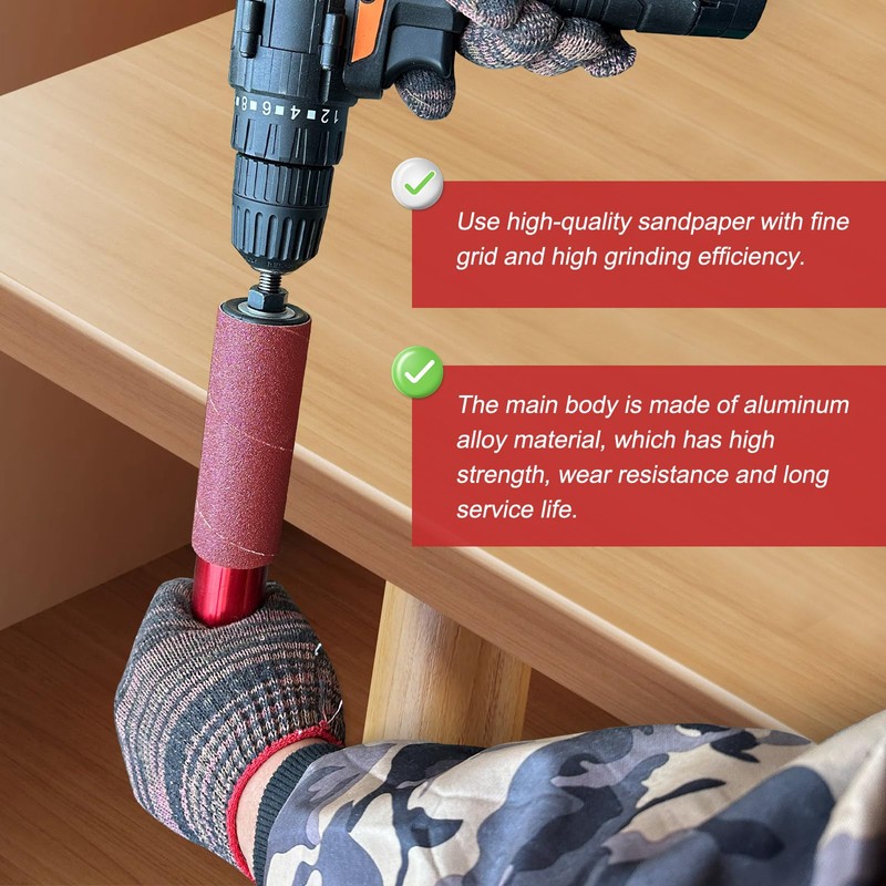 OCTAOR Spindle Sander Adapter for Power Drill, Handheld Rubber Sanding