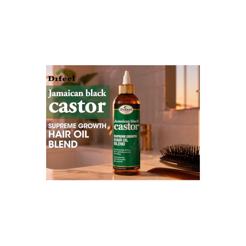 Difeel Aceite para el cabello de ricino negro jamaicano 99%