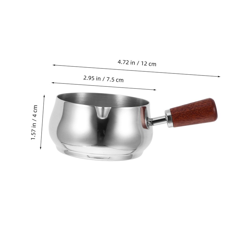 Gatuida Versatile Sauce Dishes Stainless Steel Sauce Pan Wood Handle