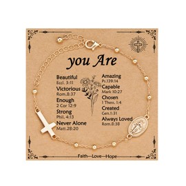 VULETO Catholic Gift for Women Girls, Virgin Mary Bracelet You Are Inspiration Present Christmas Christian Gifts for Daughter Granddaughter