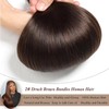 Brown Bundles Human Hair with Closure (14 16 18with 14Free)