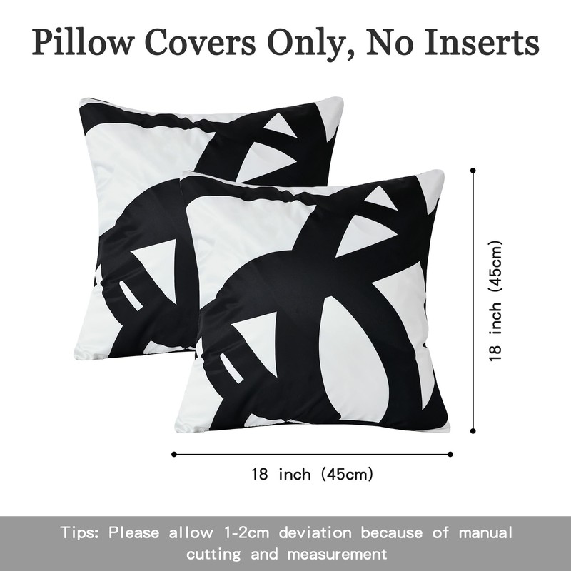 QoBexim Abstract Lines Outdoor Waterproof Pillow Covers 18x18 Inch, 2