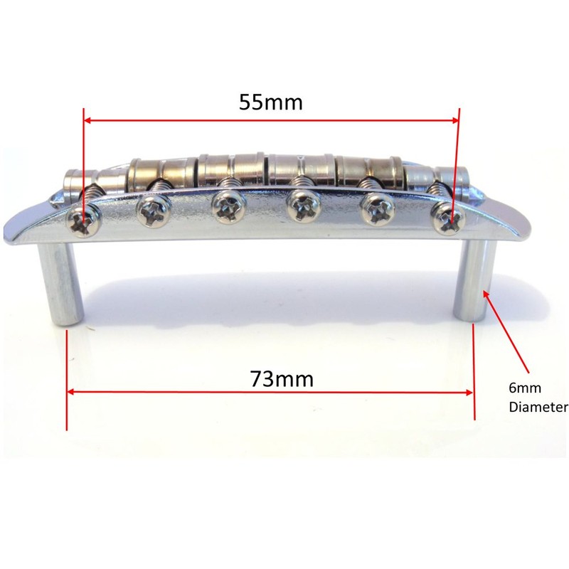 Replacement chrome bridge for Mustang guitar (Jaguar Jazzmaster)