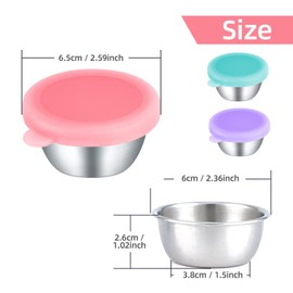 Zynewa Set of 3 Salad Dressing Containers, Mini Tins Snack Box with Lid, Stainless Steel Dressing Container, Leak-Proof Mini Bento Box, Sauce Container, Food Container Set