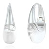 GretWal Antique Silver Huggie Hoop Earrings for Women Glitter Clear