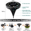 Solar Powered Ground Lights 8 Pack,IP68 Waterproof Outdoor LED Disk