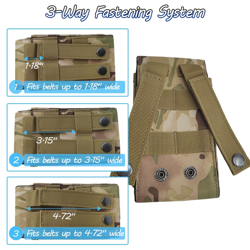 Molle Phone Pouch, Dual-Compartment Tactical Phone Pouch with Us Flag