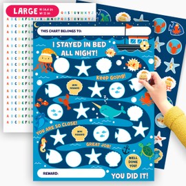 Behavior Chart for Kids at Home - Ocean Themed Reward Chart for Boys - Bedtime Routine Chart for Toddlers - Behavior Charts for Sleeping in Own Bed - Responsibility Chart - by Central 23