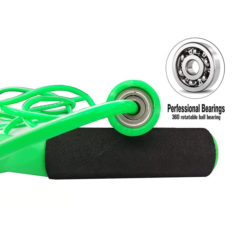 Simran Sports Green Ball Bearing Fitness Skipping Rope (A19)