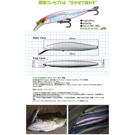 ISSEI Minnow G.C. Minnow SP 3.5 inches (89 mm), 0.3 oz (8 g), Clear Wakasagi #52 Lure