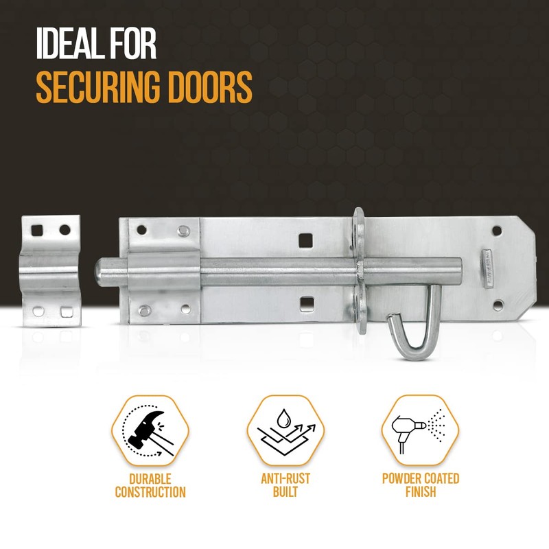 Pack of 2 - Gate Bolt Lock Shed Door Lock
