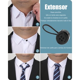 10 extensores de botones, extensores de cuello, Elásticos prémium para camisa de vestido, extensores de cuello, elástico para ampliar la longitud para hombres y mujeres camisas de vestir