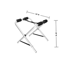 Krypt Towers Portable Folding Kayak Stand, Foldable SUP Rack, Indoor-Outdoor Multi-Purpose Canoe Storage Racks, 2 x Freestanding Aluminum Stools with Rubber Bumpers and Suspension Straps
