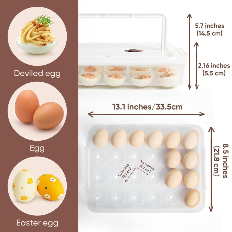 77L Deviled Egg Containers with Lid, (Set of 2), Plastic