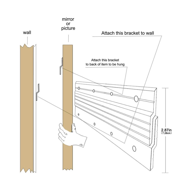 French Cleat 30 inch, 2 Pairs Heavy Duty Aluminum Z