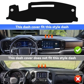 ZWPARTS Dash Cover Compatible with 2022-2024 2025 Chevy Silverado/GMC Sierra 1500 Accessories Non-Slip Dashboard Cover Mat for 2024 2025 Silverado/Sierra 2500HD 3500HD