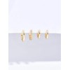 14k Gold Plated Huggie Hoop Earrings Set, 4 Pairs 8