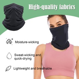 iJiZuo Elastic Tube Scarf, Multifunctional Scarf for Men, Quick-Drying, Breathable, Soft Sun Protection, Wear-resistant Tube Scarf for Motorcycle, Running, Hiking (Black), black