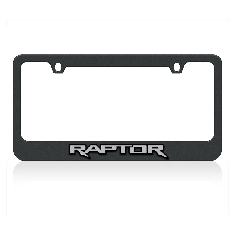 Ford Raptor Black License Plate Frame - Mirror Letters