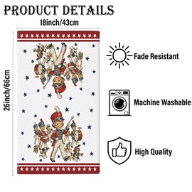 QIONG MENG 4th of July Kitchen Towels 14x21 Inch Vintage Dish Towels Memorial Day Independence Day Patriotic Drying Hand Towels Retro Home Kitchen Decoration Set of 6