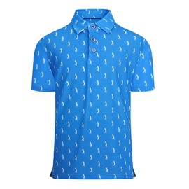 Damipow Boys Golf Shirt Moisture Wicking Youth Polo Shirts Quick Dry Kid Collared Shirt,Blue Men,12 Years
