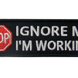 Service Dog Ignore Me I'm Working Warning Vests/Harnesses Patch Embroidered Badge Fastener Hook & Loop Emblem