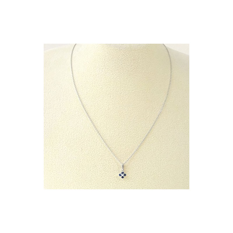 [You and My Jewelry Box] SV925 Natural Sapphire Clover Petite