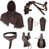 Medieval Knight Leather Men Renaissance Half Shoulder Cape Scarf Buckle