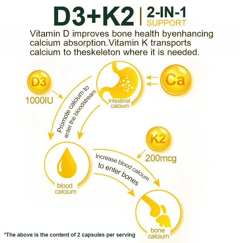 SCOLA Vitamin D3 K2 5000 IU D3 & 200mcg K2