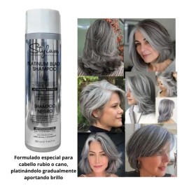 Shampoo Matizador Platinum Black Cabello Cano Gris Plata                                                                                              
