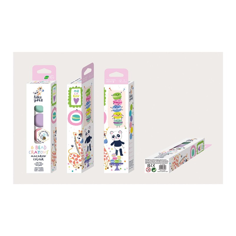 Haku Yoka 6303098 Wax Crayons Set, Macaroon, 6 Wax Crayons