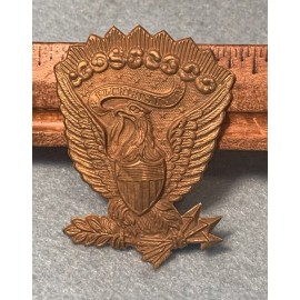 Antique Unfinished CIVIL WAR Hardee Hat JEFF DAVIS EAGLE INSIGNIA Traces of Gilt