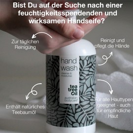 Teebaumöl Handseife 500 ml | Antibakterielle Teebaumöl Seife gegen trockene, rissige Hände | Natürliche Seife gegen schwitzige & juckende Hände | Tea Tree Oil Hand Wash | 100% Vegan