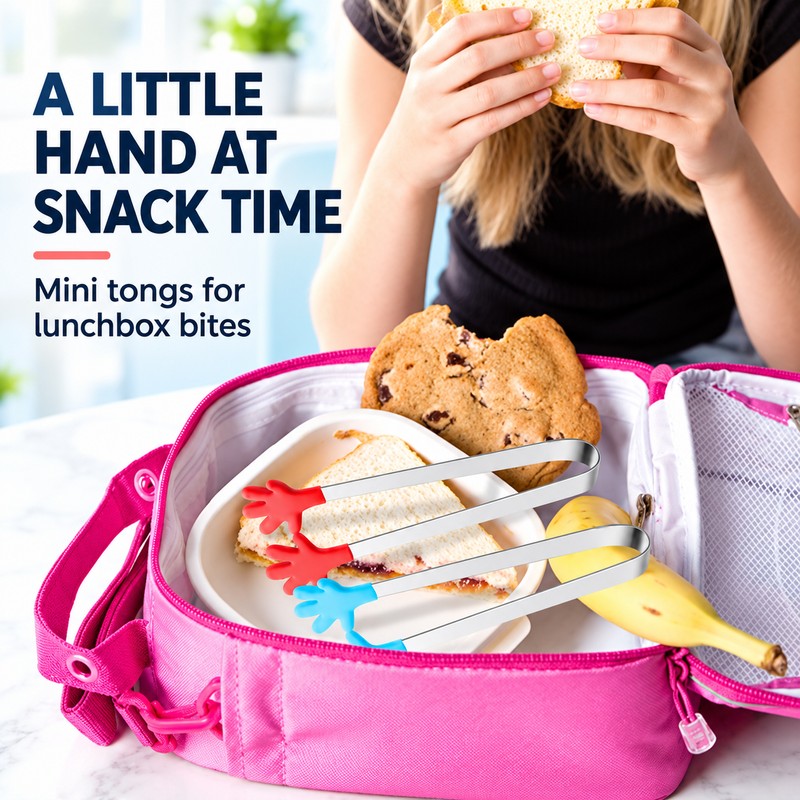 Mini Kitchen Tongs for Snacks and Food Serving – Stainless