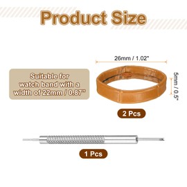 HARFINGTON 2pcs Leather Watch Band Loops 22mm Replacement Watch Band Keeper Watch Strap Holder Retainer Wristwatch Strap Fastener Rings, Light Brown