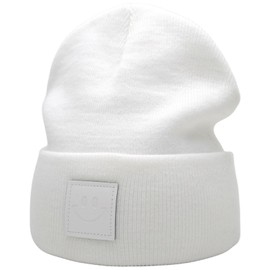 55cube Knit Cuffed Beanie for Women & Men - Stay Warm and Stylish All Season White Beanie