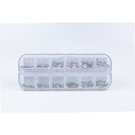 Apex Professional 1440pcs Various Crystal Clear Rhinestone Gems (1.5mm,1.9mm,2.4mm,2.7mm,3.0mm,3.8mm)