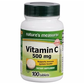 Nature's Measure Vitamin C Pills Supplement 100 Tablets | 500 mg | Immune System Support Health