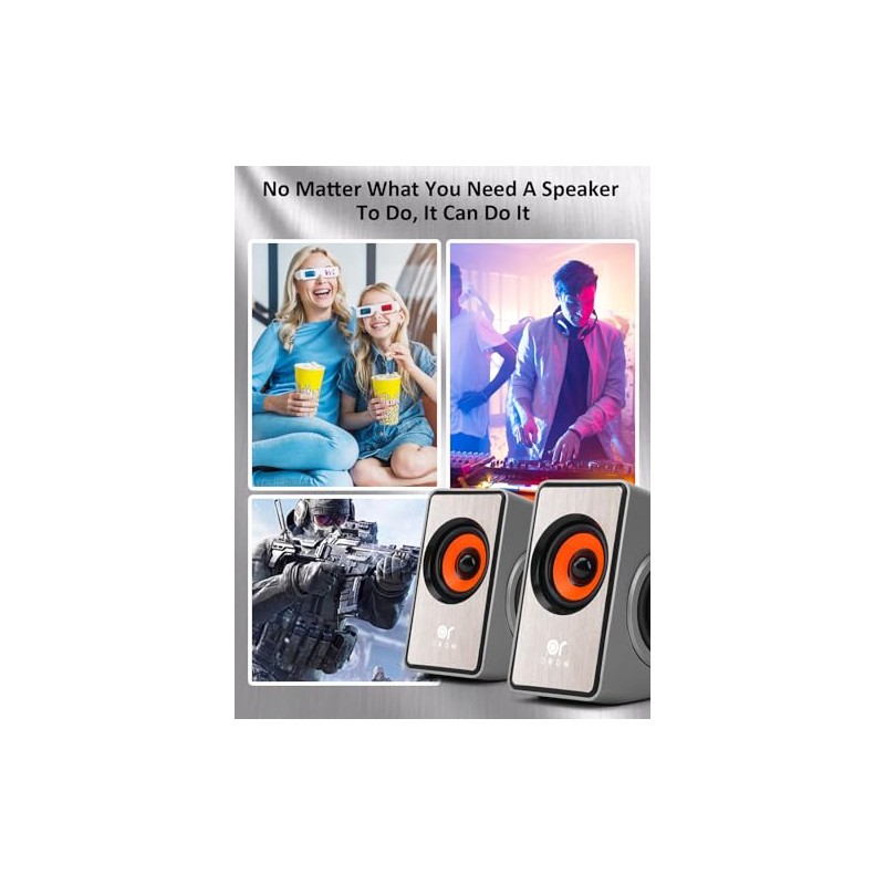 OROW PC Speakers, Mini Computer Speaker for PC with Bass
