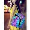 Geometric Luminous Backpack for Women Holographic Reflective Bag Backpack Wallet