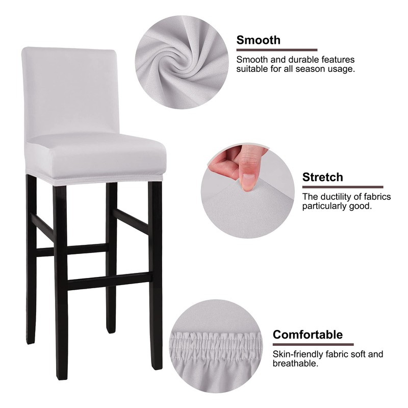 PiccoCasa Set of 2 Bar Stool Covers with Elastic Bottom,