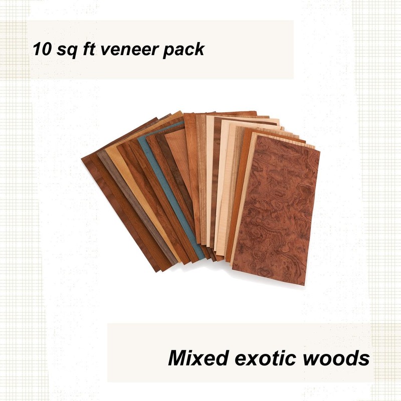 Sauers Mixed Variety Domestic & Exotic Veneer Pack, 10 Sq
