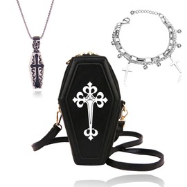 JUNRUCTH Gothic Purse Novelty Purse Coffin Purse Bags Goth Crossbody Bag Coffin Shoulder Bag Gothic Bags Purses