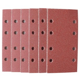 KAHEIGN 30Pcs Sanding Sheets, 40/60 /80/120 /180/240 Grits Hook and Loop Sander Pads 8 Holes Sander Paper Fit Rectangular Sander (18.5 x 9.3cm)