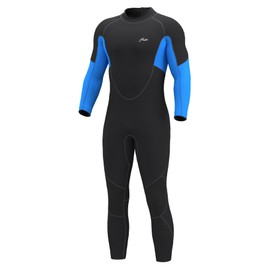 Hevto Men Wetsuit 4/3mm Neoprene GBS Full Wet Suit in Cold Water Back Zip for Surfing Swimming Diving Kayak SUP (Men Blue, XXL)