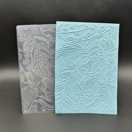 Plastic Embossing Folder A6 Size Feather Pattern Paper Crafts Plastic Textured Impressions for Card Making Scrapbooking