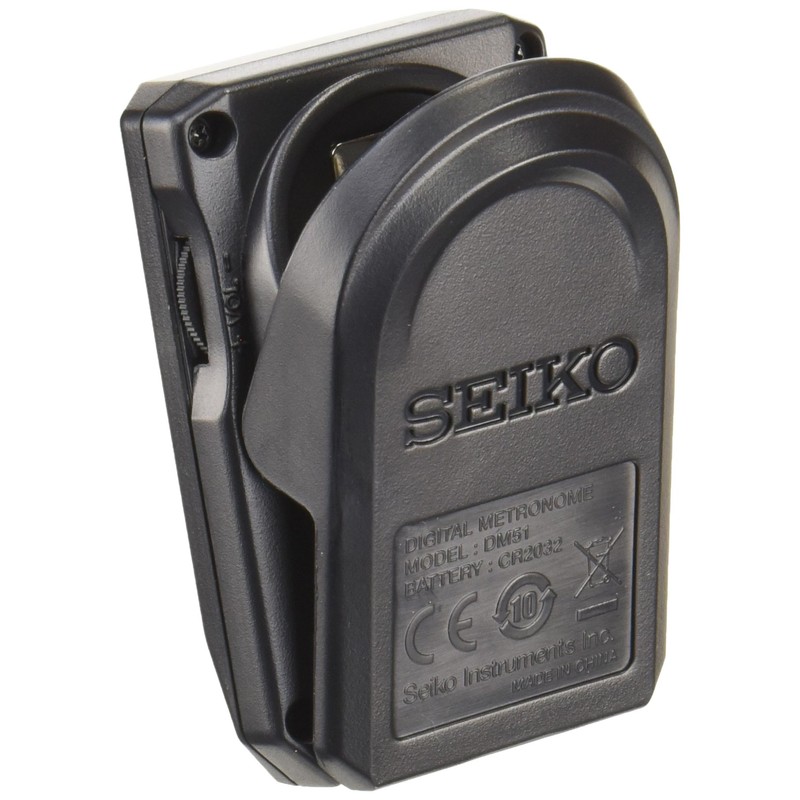 SEIKO Metronome, Clip Type, Digital, Black DM51B with Rotating Volume